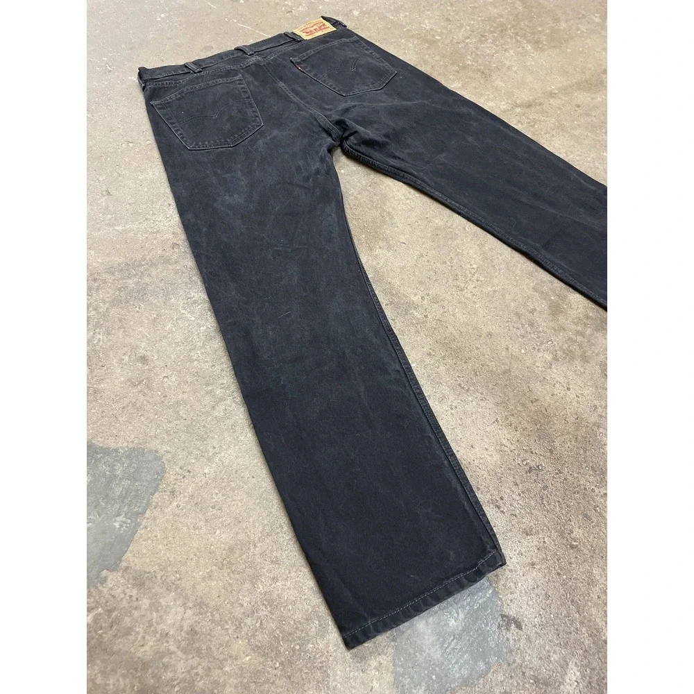 Levis 505 Jeans Mens 38x32 Black‎ Denim Straight Leg Zip Fly PC9 00505-0260